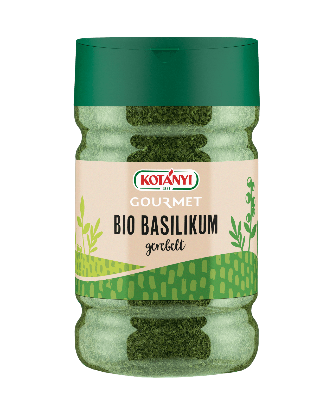 Kotányi Gourmet Bio Basilikum gerebelt in der 1200ccm Dose