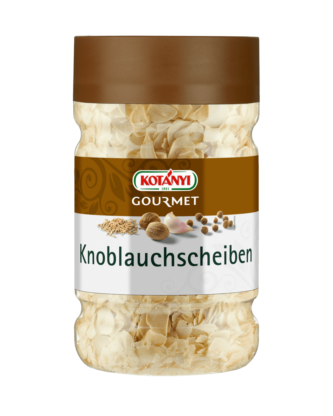 Kotányi Gourmet Knoblauchscheiben in der 1200ccm Dose