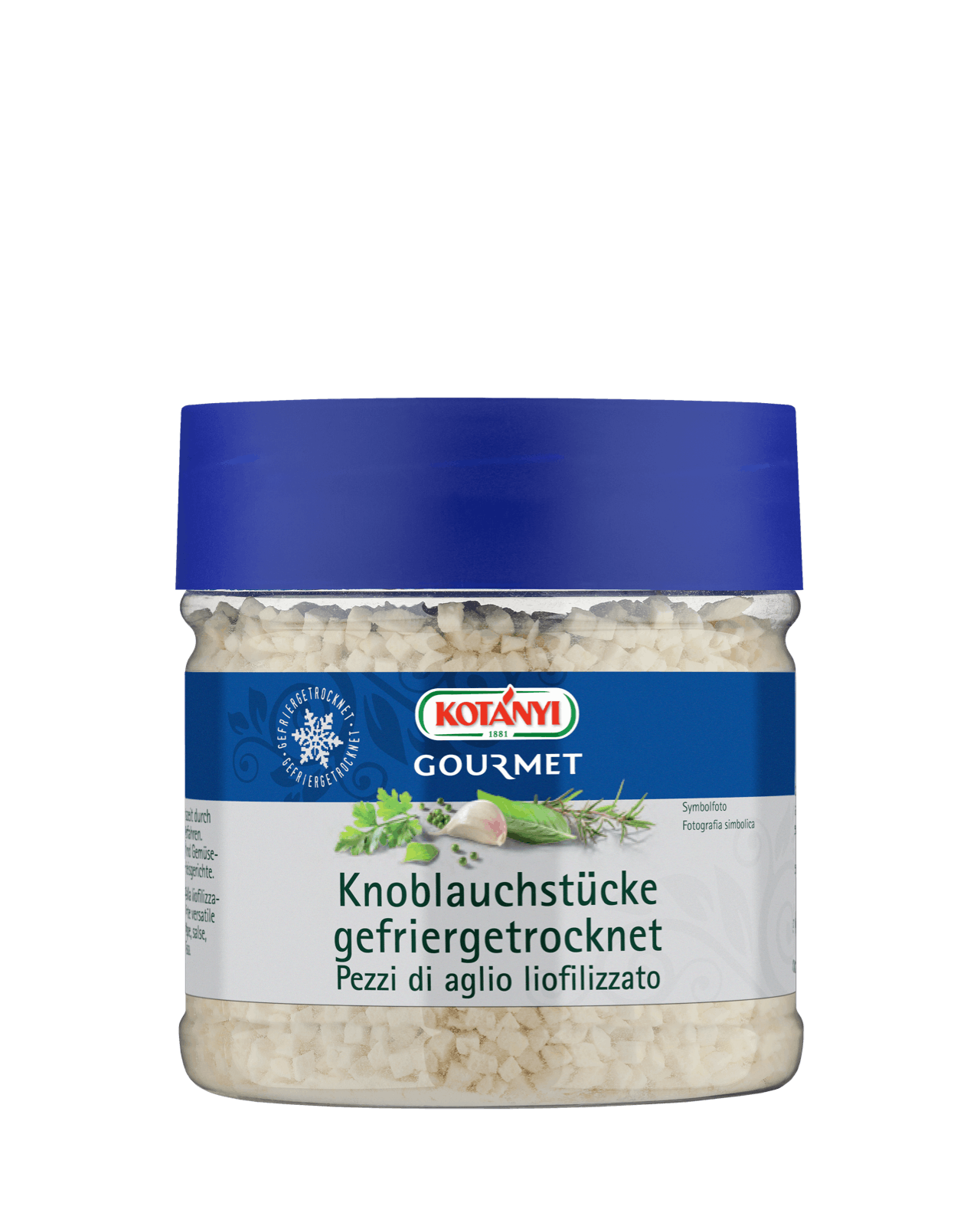 Kotányi Gourmet Knoblauchstücke gefriergetrocknet in der 400ccm Dose