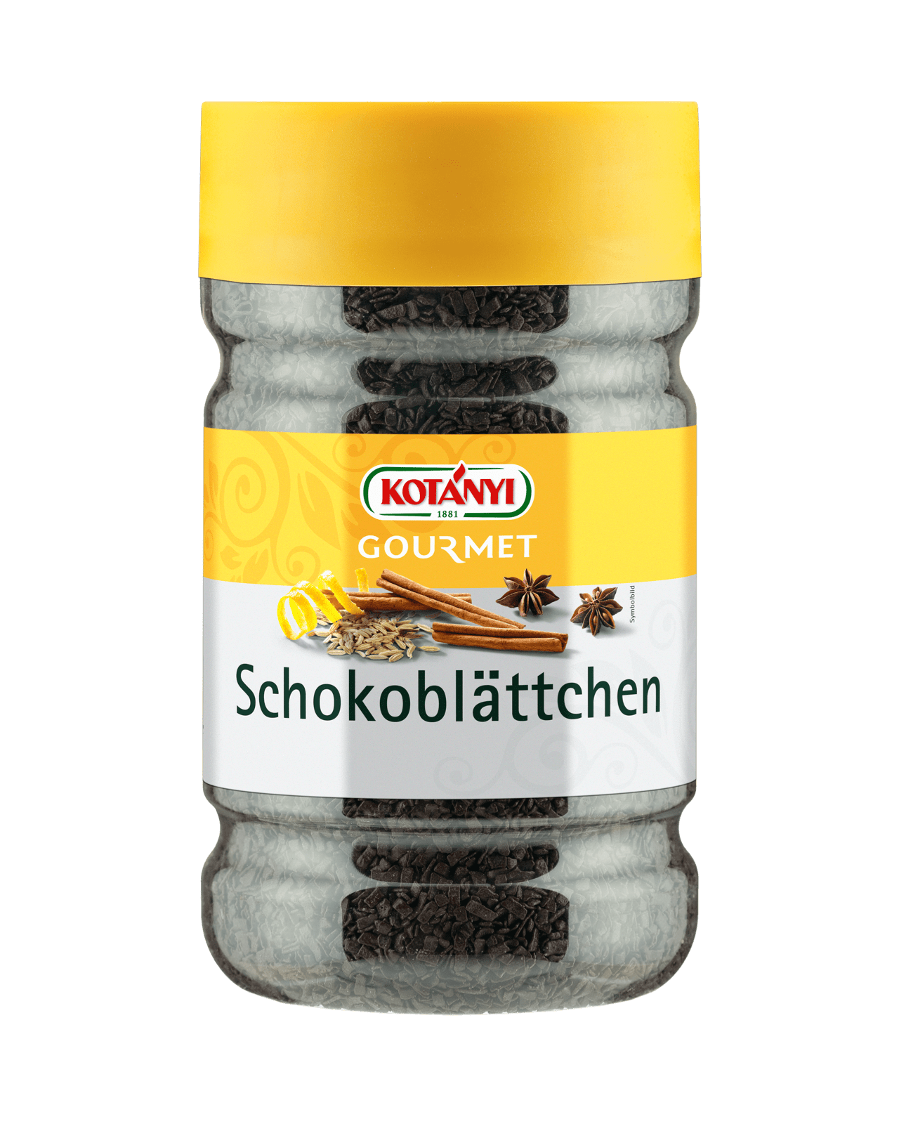 Kotányi Gourmet Schokoblättchen in der 1200ccm Dose