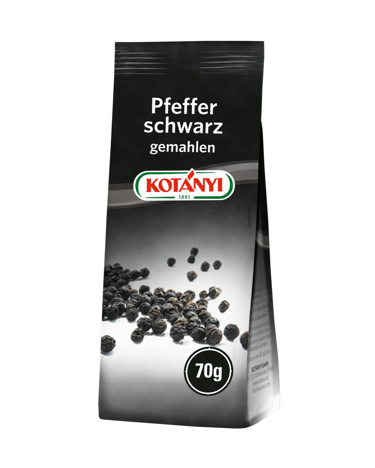 Kotányi schwarzer Pfeffer gemahlen in 70g Aromaschutzpackung