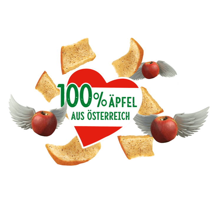 Die Kotányi Apfel Chips sind zu 100% mit Äpfeln aus Österreich gemacht.