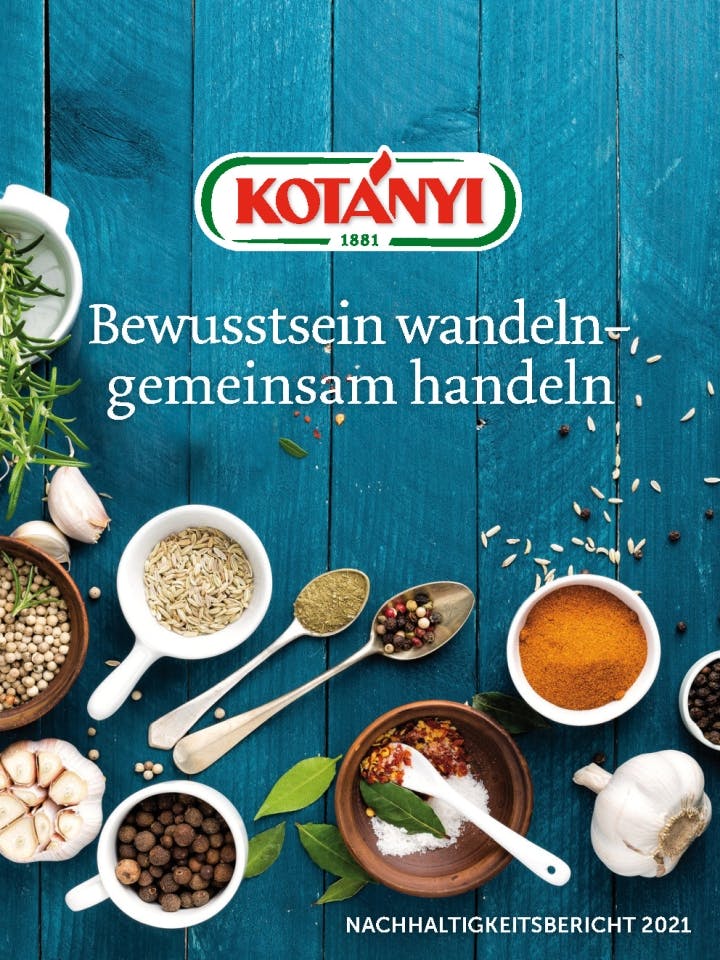 Cover des Kotányi Nachhaltigkeitsberichts