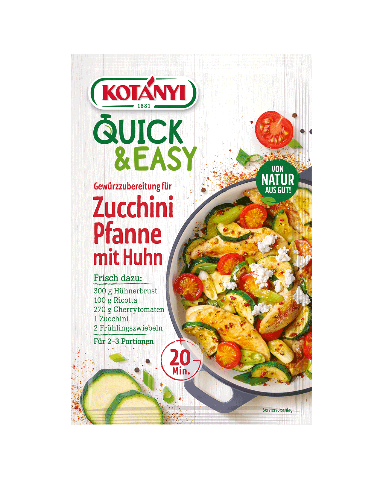 9001414035962 359601 Kotányi Quick&easy Gewürzubereitung Für Zucchini Pfanne Mit Huhn At Pouch Vs