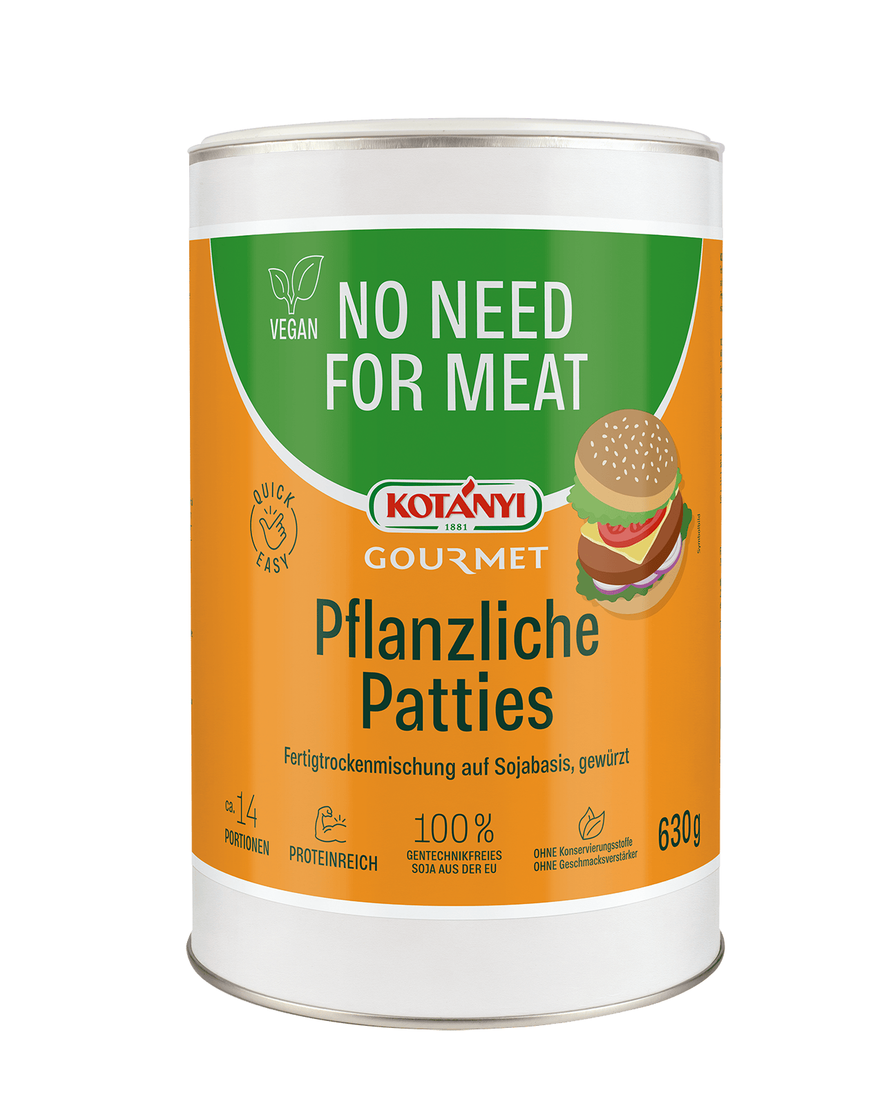9001414026687 266801 Kotanyi Burger Mix Vegan Paper Tin 1690ml Can At Basis Basis Noneedformeat Fs (1)