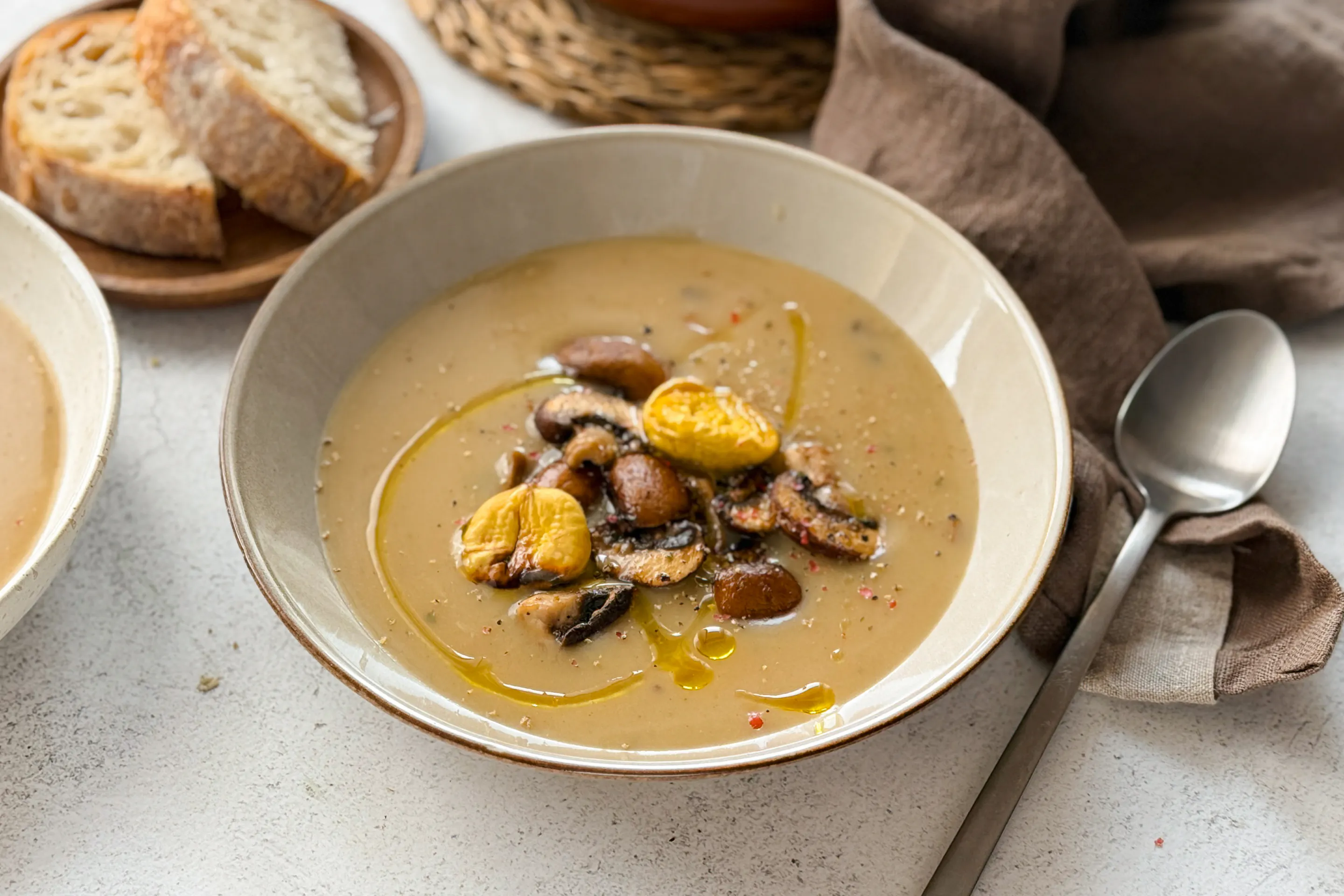Creamy Chestnut And Mushroom Soup